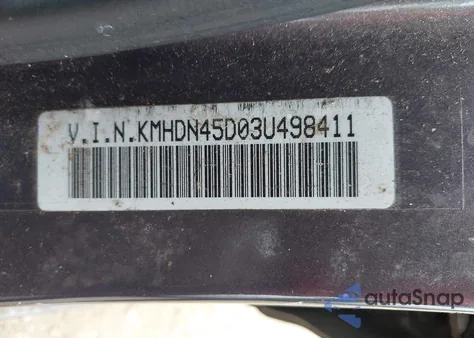 2003 Hyundai Elantra Gls/Gt из США, поврежденный, VIN KMHDN45D03U498411